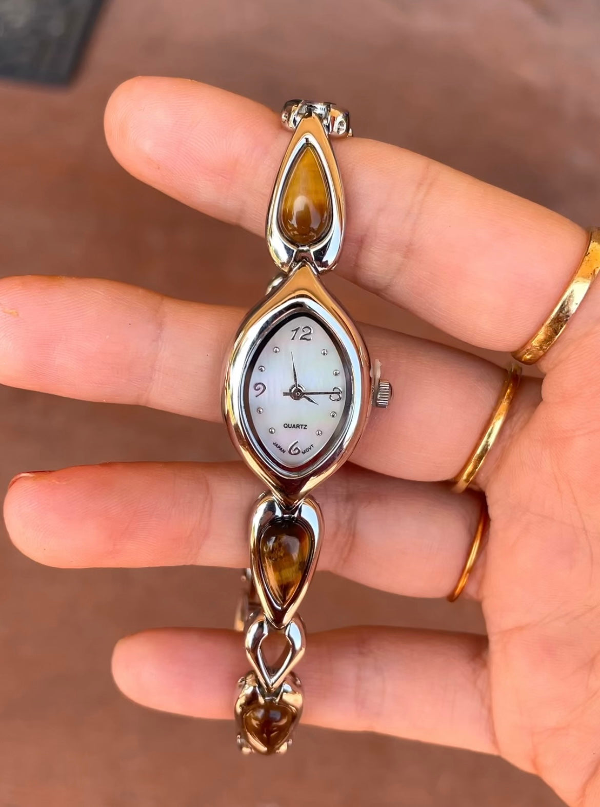 Silver and Wood watch