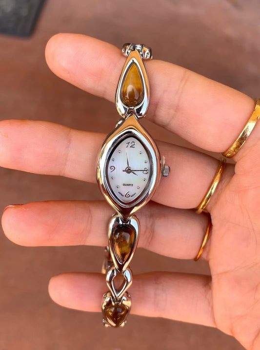 Silver and Wood watch