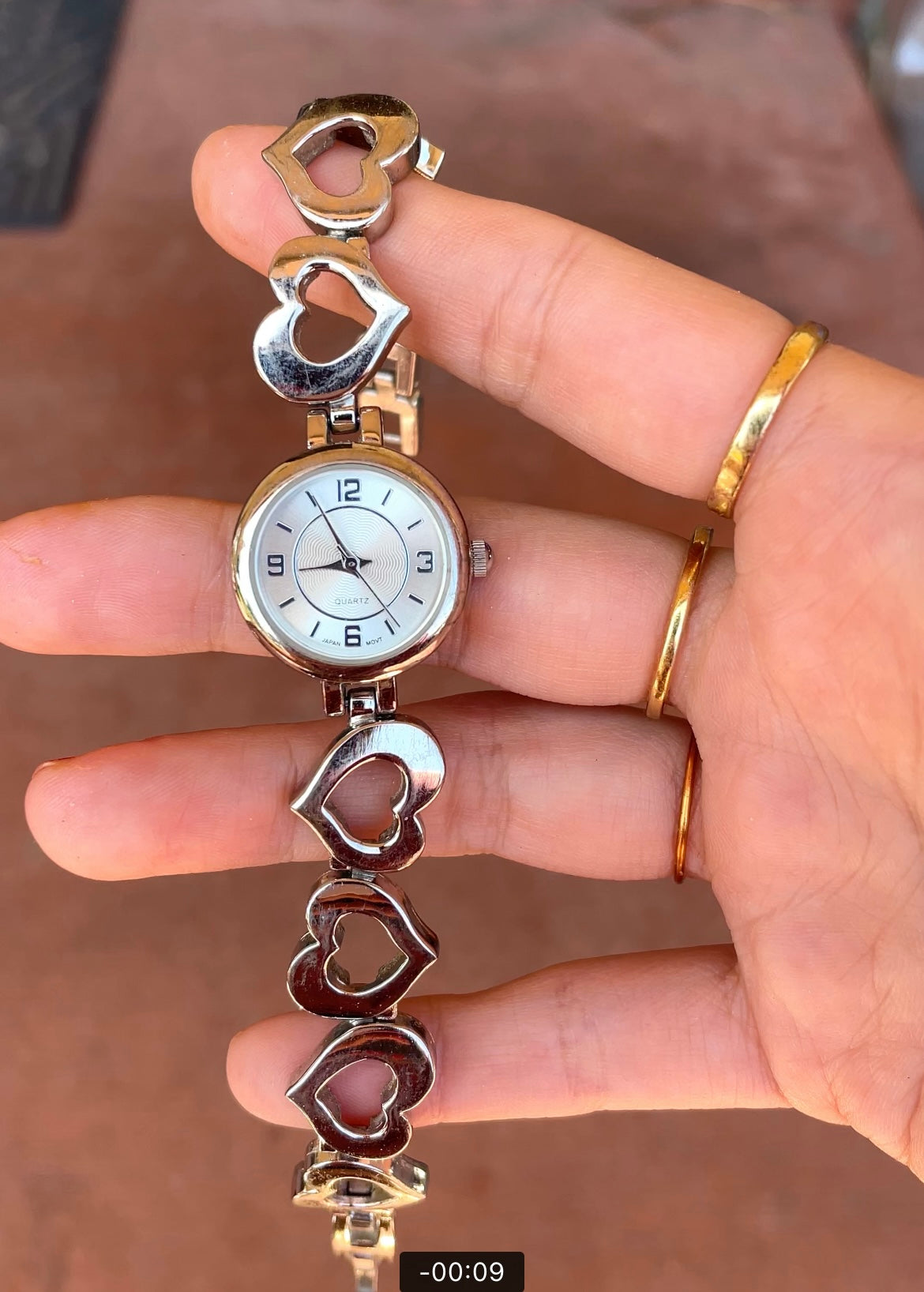 Silver heart watch