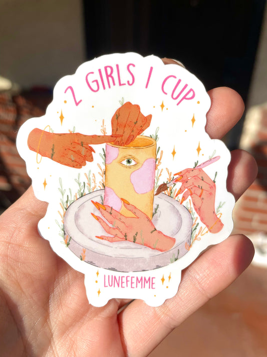 “2 Girls 1 Cup” sticker